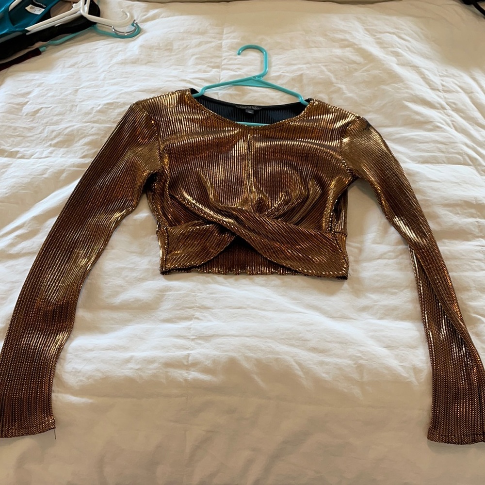 Topshop Cropped Long Sleeve Shirt